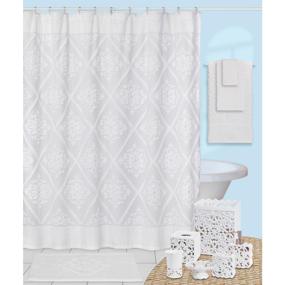 Creative Bath Belle 70 In X 72 In Chenille Cotton Shower