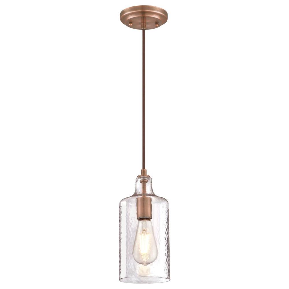 Westinghouse 1 Light Washed Copper Mini Pendant With Clear Light Washed Copper Mini Pendant