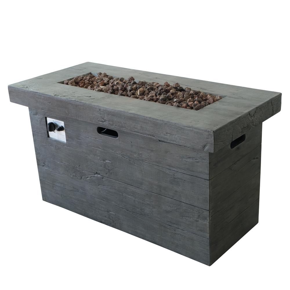 Camden Outdoor Rectangular Fire Pit 50 000 Btu Grey Brickseek