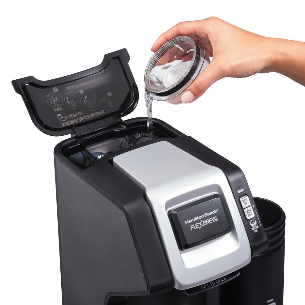 Hamilton Beach Flexbrew 1Cup Black Single Serve Coffee Maker with Milk