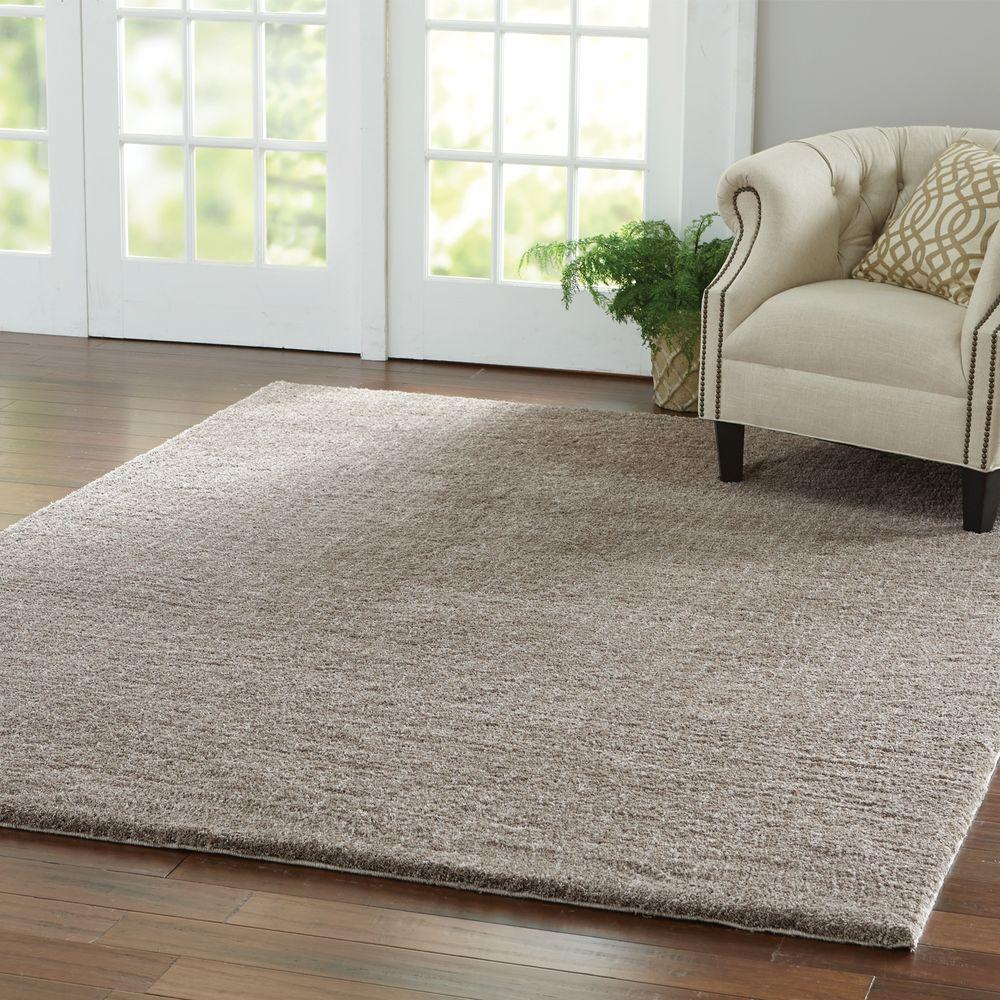 Taupe Square Area  Rug  Stain Fade Resistant Ethereal  