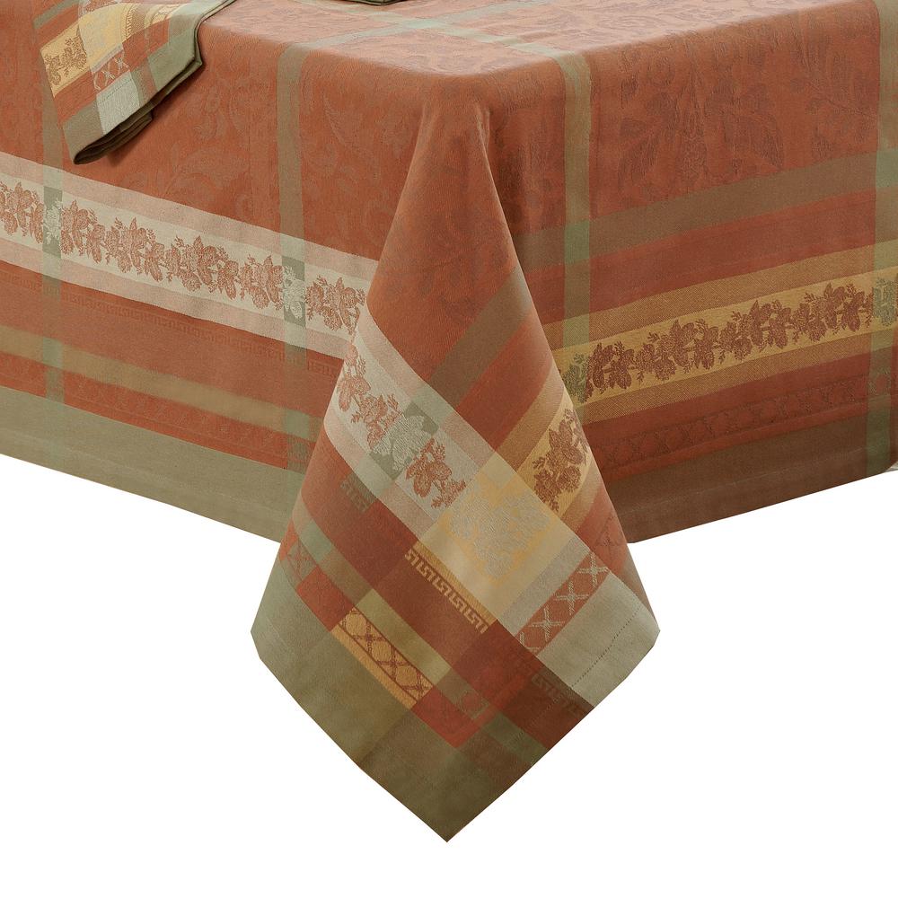 New BETTER HOMES Christmas Holiday Fabric TABLECLOTH Gold Red or Green Jacquard