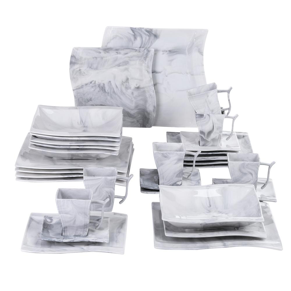 Details about / MALACASA Felisa 60-Piece Dinnerware Set Porcelain Dinner Set Service for 12