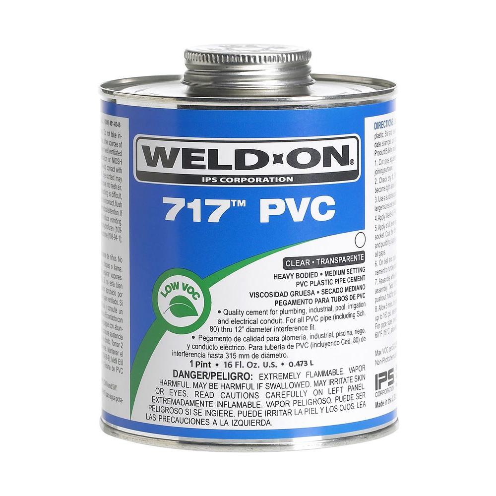 WeldOn 16 oz. PVC 717 Heavy Duty Low VOC Cement in Clear10147 The