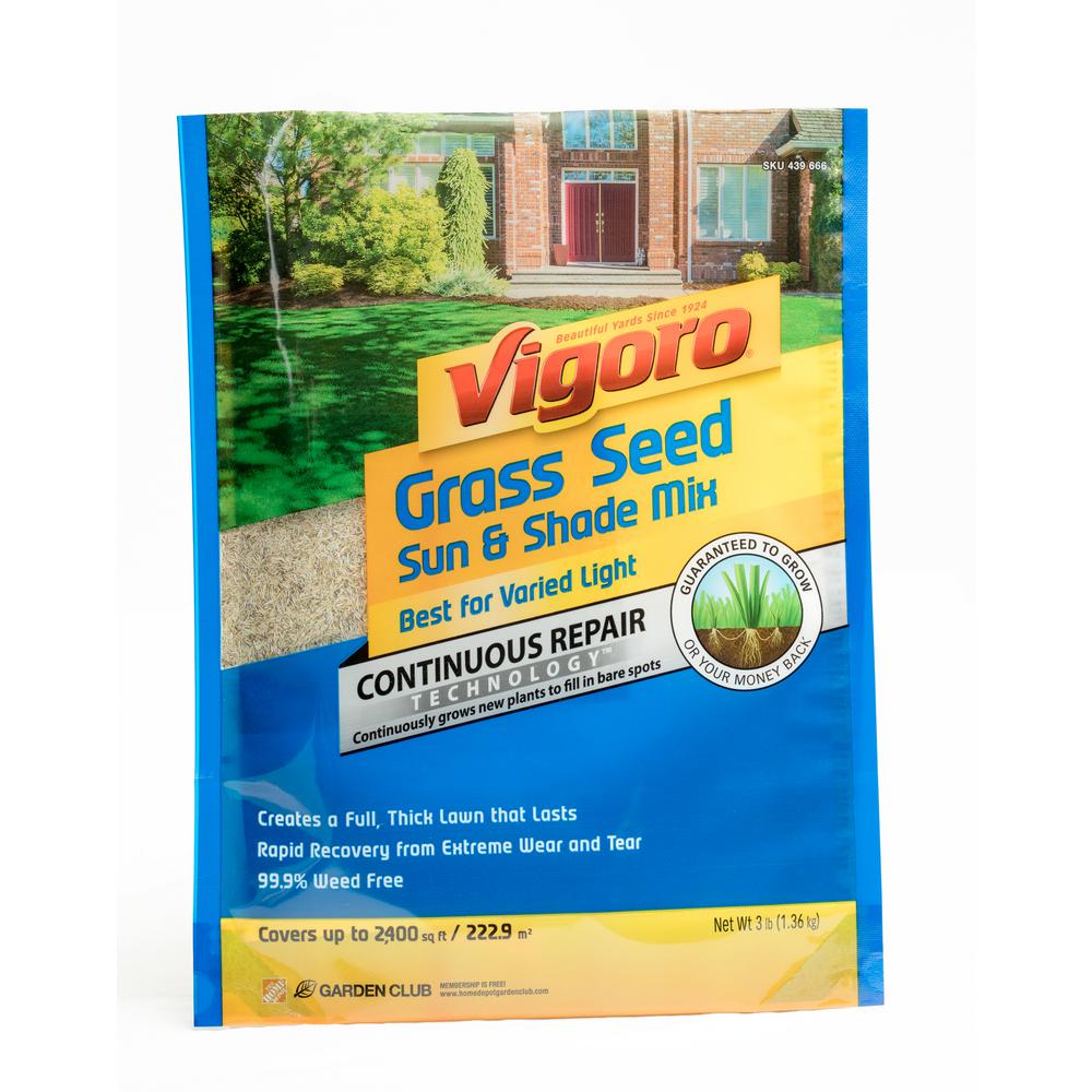 Vigoro 3 lb. Sun and Shade Grass Seed Mix52219 The Home Depot