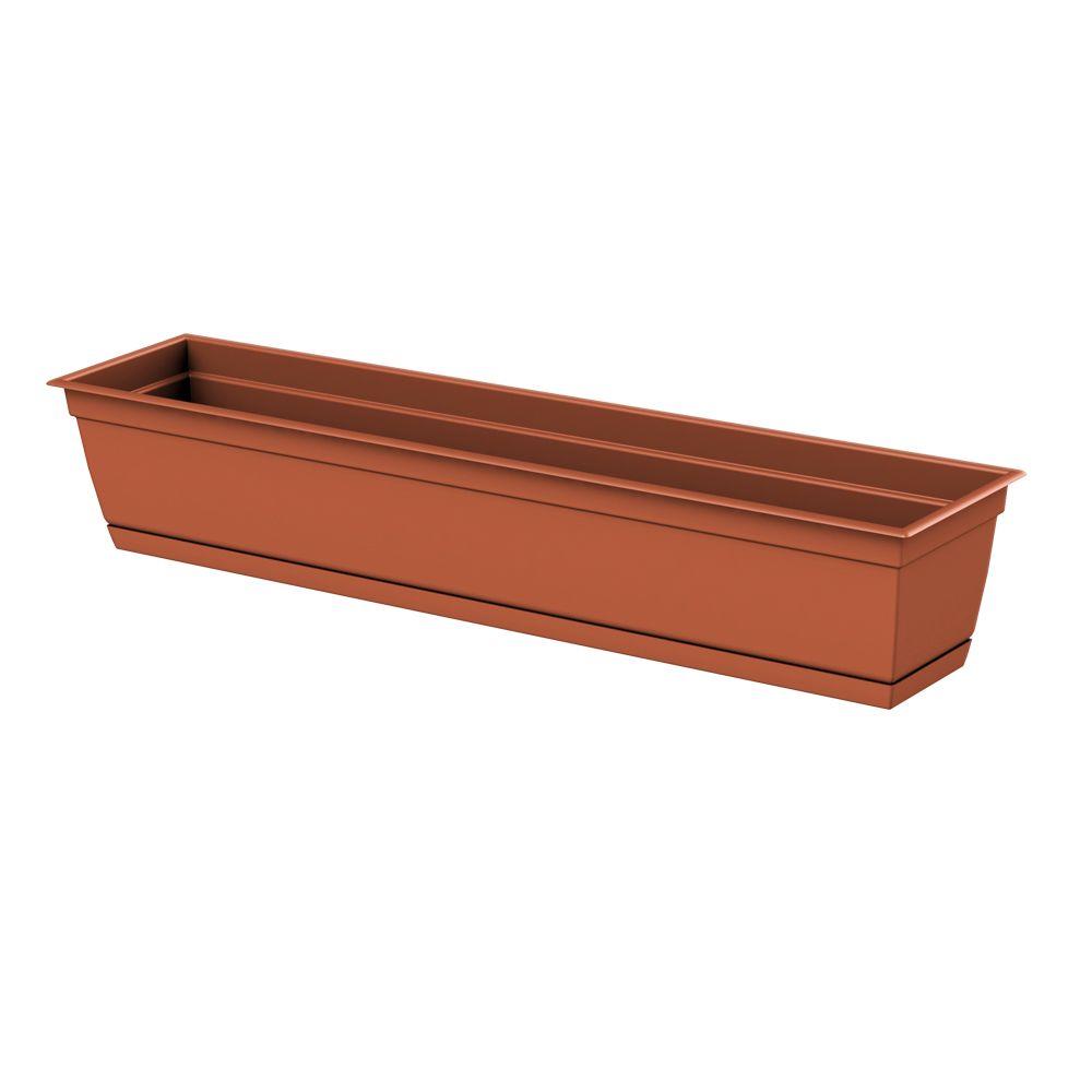 Dayton 36 in. x 6.70 in. Clay Plastic Window Box4863611001 The Home