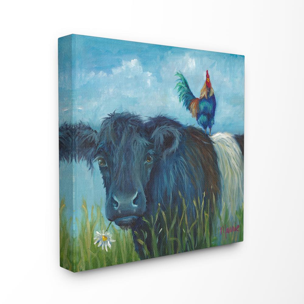 The Stupell Home Decor Collection 30 In X 30 In Blue Tinted Cow