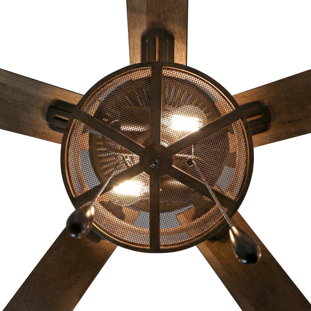 River Of Goods Prairie 52 In Led Oil Rubbed Bronze Caged Ceiling Fan With Light 20074 The Home Depot