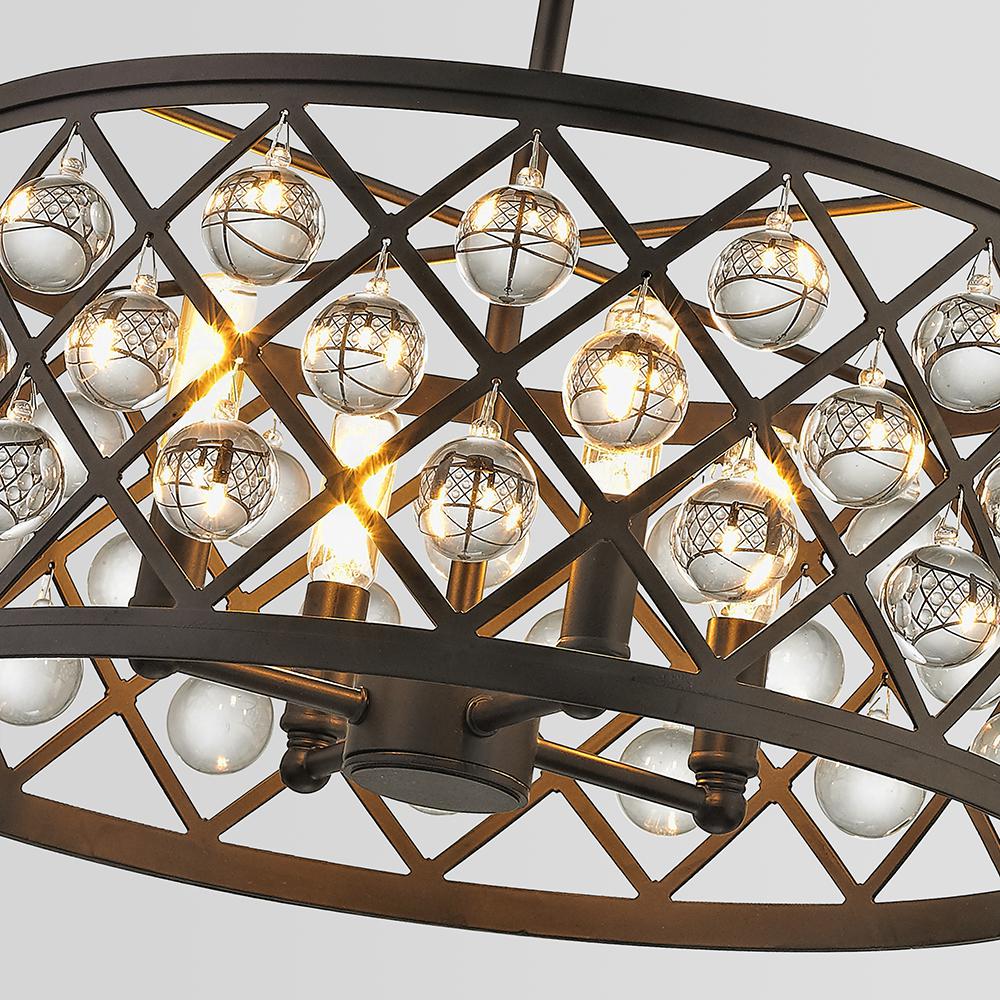 Home Decorators Collection 1-Light Antique Bronze Mini Pendant w//Cognac Crystal