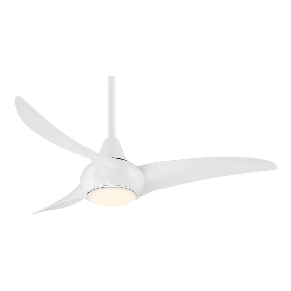 MINKA-AIRE Light Wave 44 in. LED Indoor White Ceiling Fan with Light and Remote Control