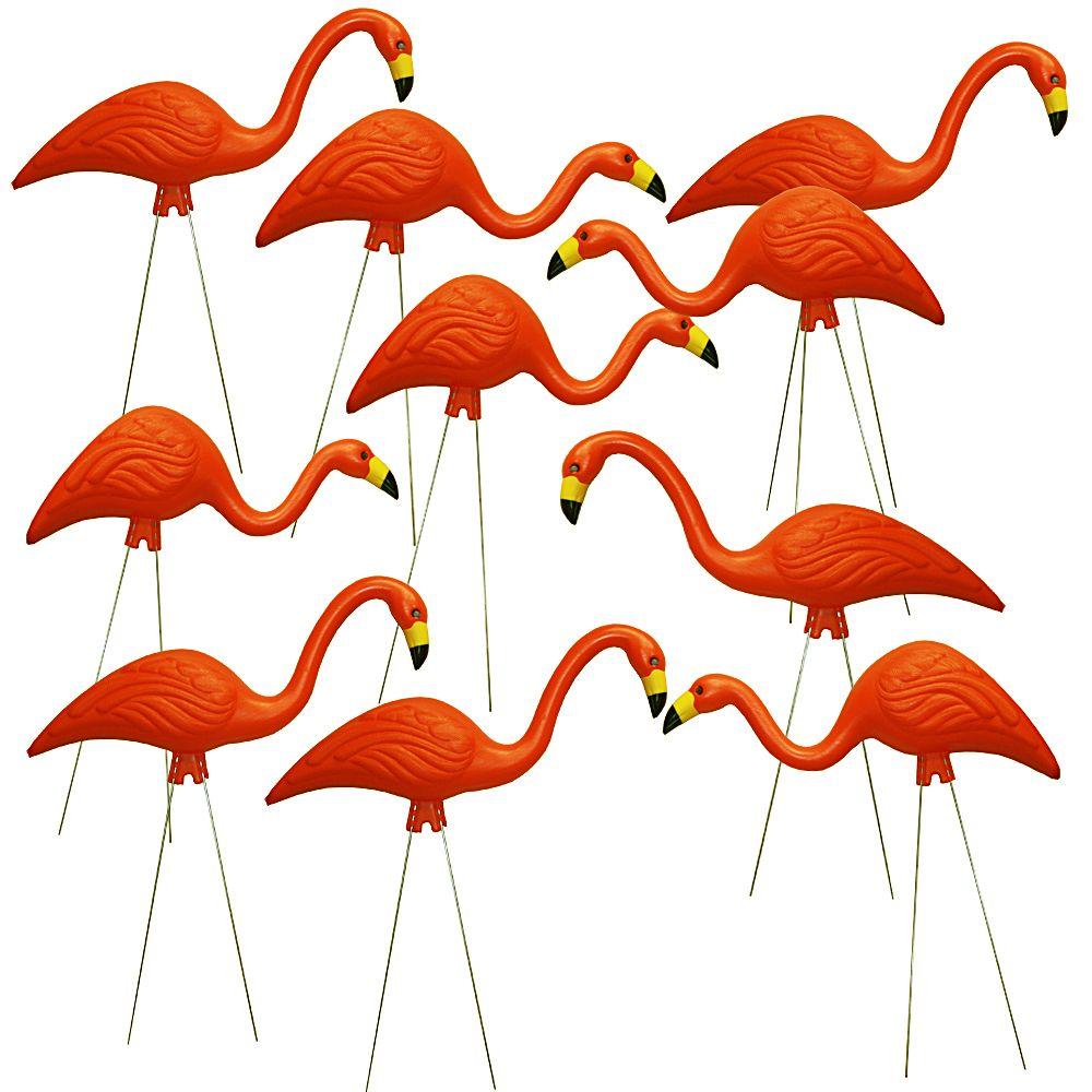 Southern Patio Teamingos 26 In Orange Flamingo 10 Pack Fl0110or