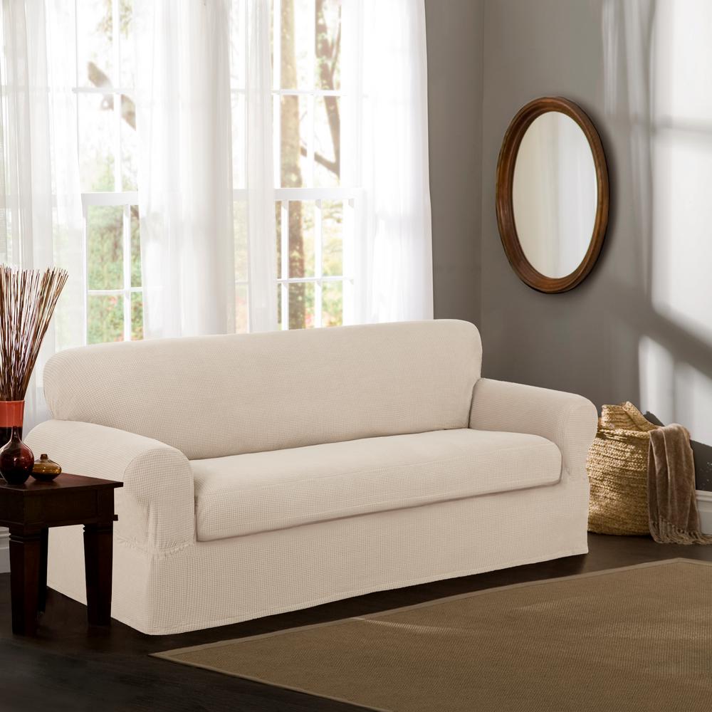 Reeves Stretch 2 Piece Natural Sofa Slipcover 4100801jnat The Home Reeves Stretch 2 Piece Natural Sofa Slipcover