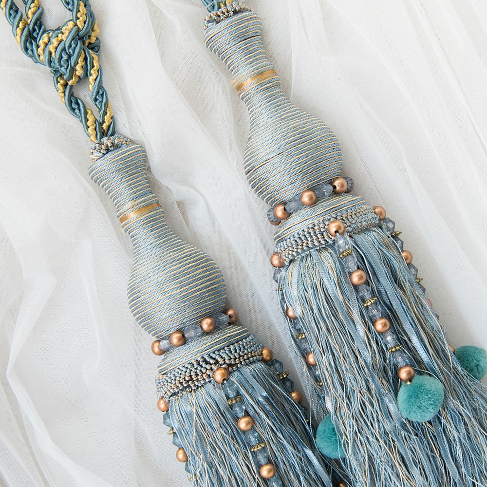 Best Home Fashion Handcrafted 25 In L Tassel Knit Curtain Tieback