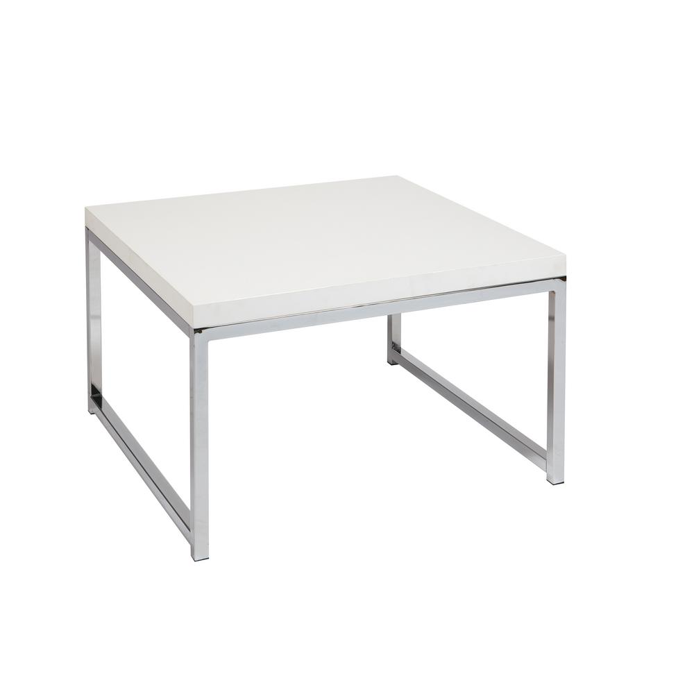 Work Smart Ave Six Wall Street 28 In White Chrome Accent Corner Work Smart Ave Six Wall Street 28 In White Chrome Accent Corner Table Wst17 Wh The Home Depot