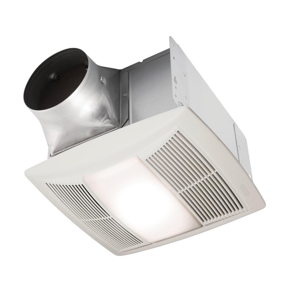 Broan Nutone Qt Series 130 Cfm Ceiling Bathroom Exhaust Fan With Light And Night Energy Star Qtn130le1 The Home Depot - Ceiling Fan Light Bathroom