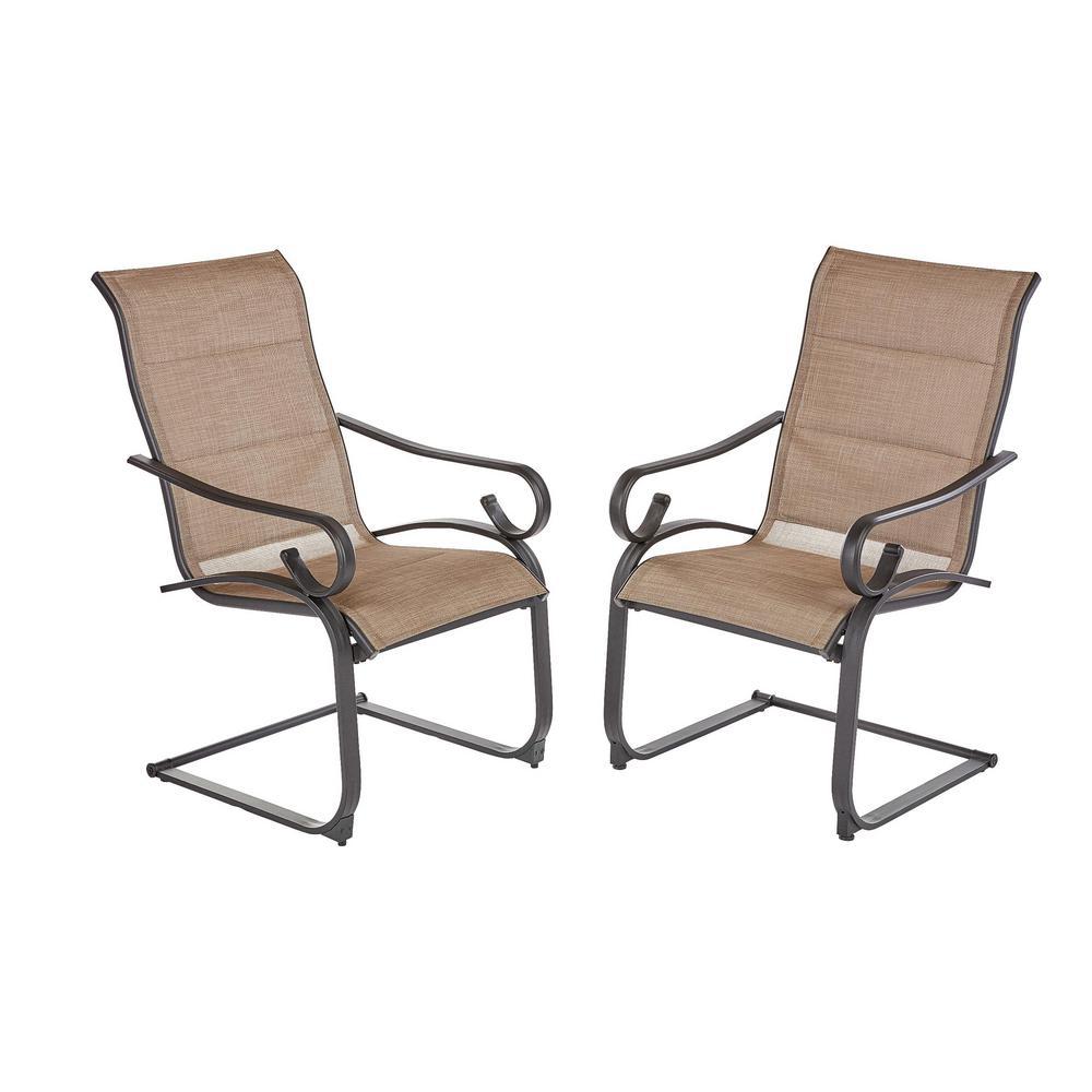Hampton Bay Nantucket Rocking Metal Outdoor Dining Chair (2Pack