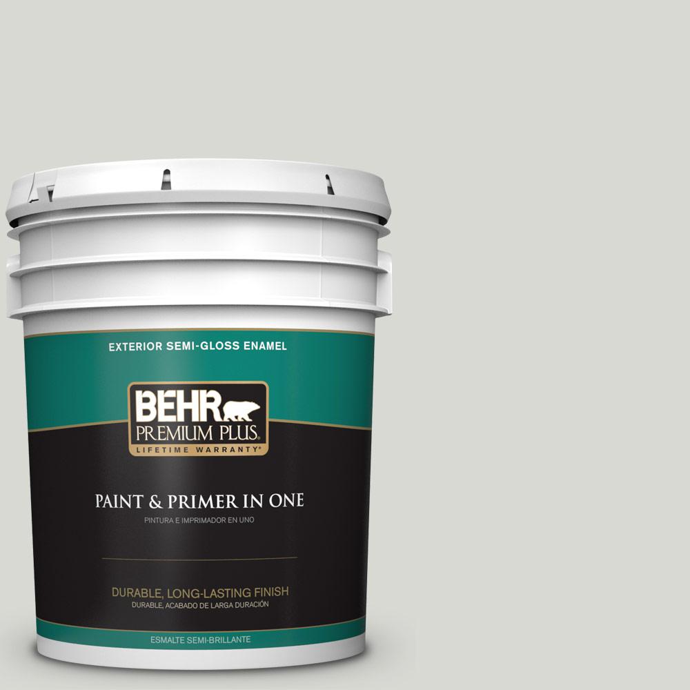 BEHR Premium Plus 5-gal. #N360-1 Seagull Gray Semi-Gloss Enamel ...