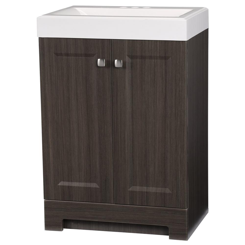 Glacier Bay Shaila 24.5 in. W Bath Vanity in Silverleaf with Cultured