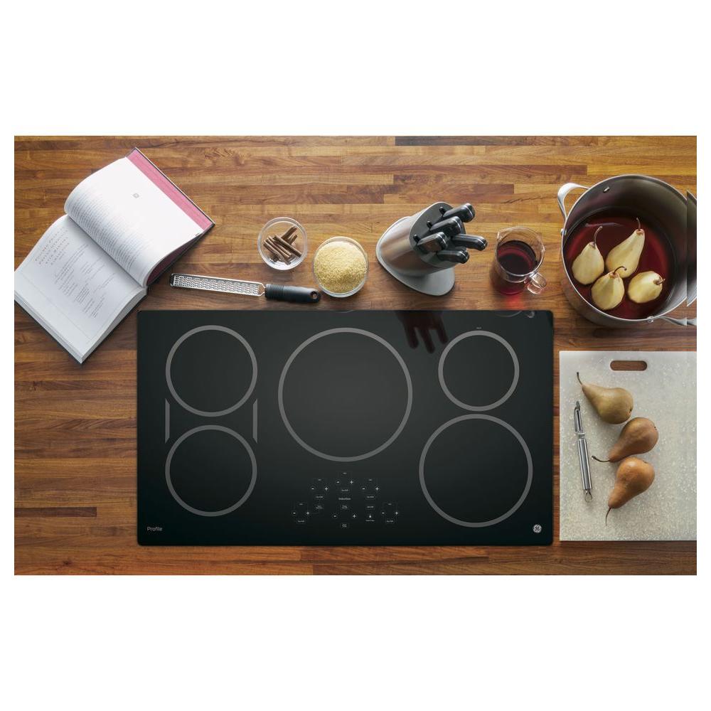 Ge Profile 36 In Electric Induction Cooktop In Black With 5