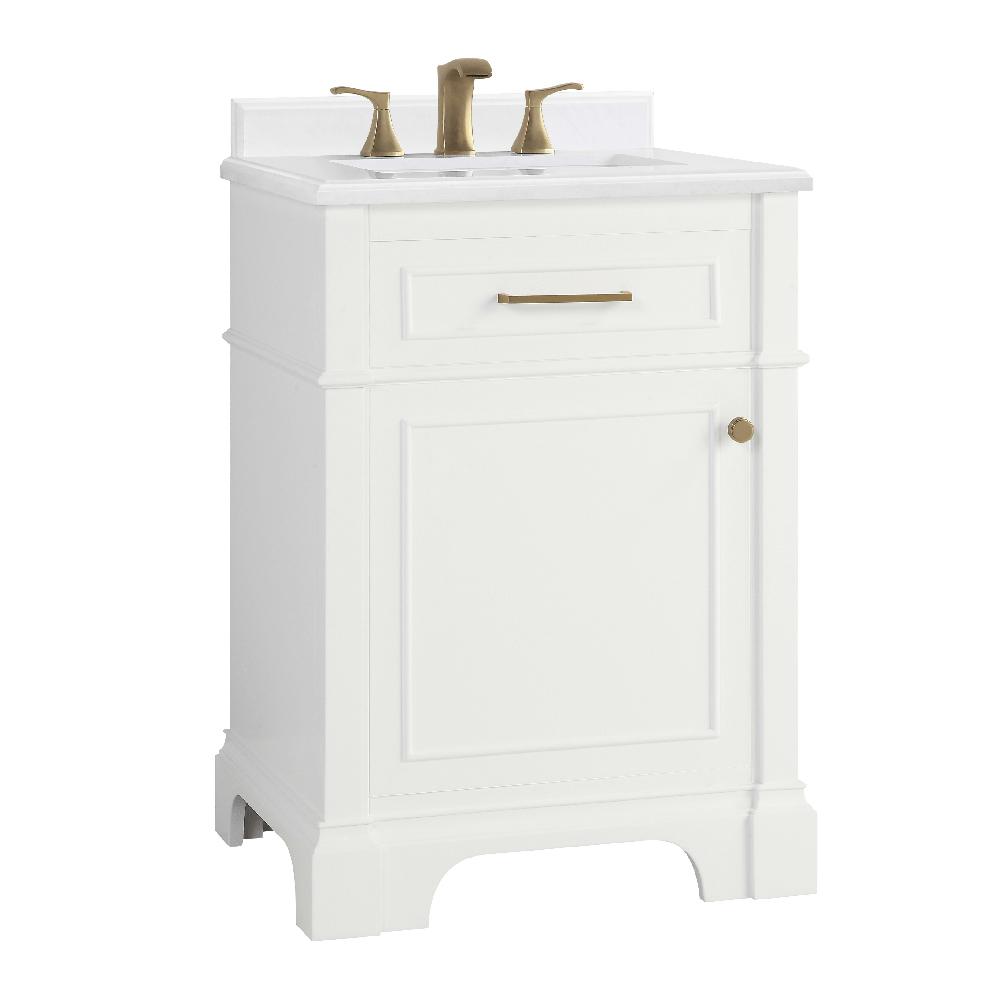 Home Decorators Collection Melpark 24 In W X 20 D Bath Vanity White With Cultured Marble Top Sink 24w The Depot - Home Decorators Collection Bathroom Vanity Reviews