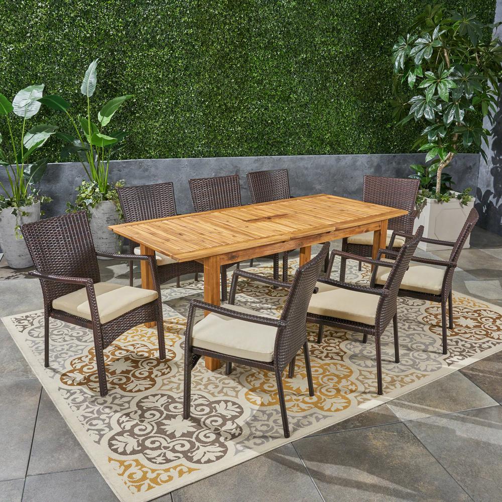 Noble House Davenport Multi Brown 9 Piece Wood And Wicker Outdoor Dining Set With Creme Cushions 53097 The Home Depot - Hampton Bay Jamison Farmhouse 3 Piece Patio Dining Set Noble House Davenport Multi Brown 9 Piece Wood And Wicker Outdoor Dining Set With Creme Cushions 53097 The Home Depot - Hampton Bay Jamison Farmhouse 3 Piece Patio Dining Set