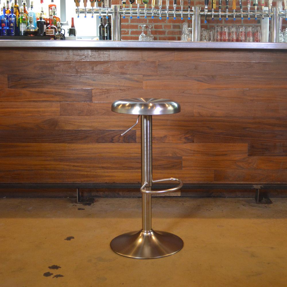 Amerihome Loft Adjule Height Brushed Nickel Bar Stool 801910 Brushed Nickel Bar Stool