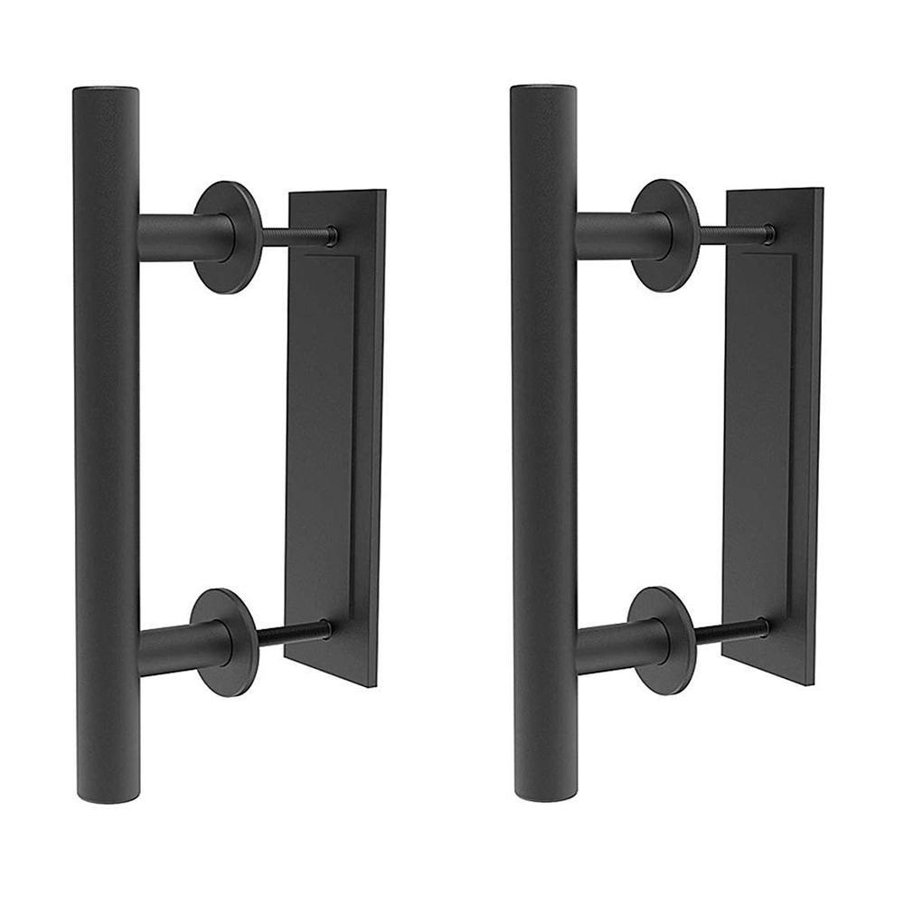 Boyel Living 12 In Black Ladder Pull And Flush Sliding Barn Door