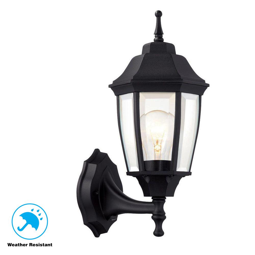 Hampton Bay Alexandria 180° Black Motion-Sensing Outdoor Decorative