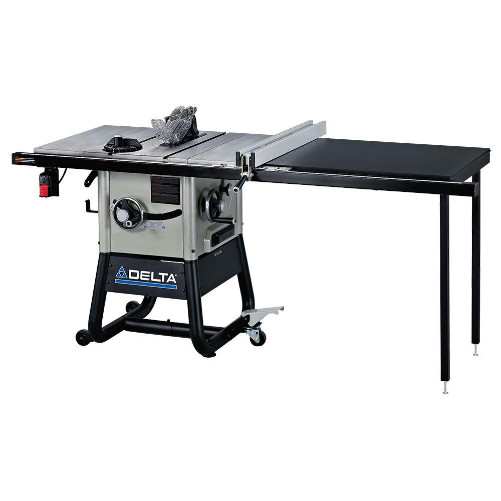 Delta 15 Amp 10 In Left Tilt 52 Contractor Table Saw With Cast Delta 15 Amp 10 In Left Tilt 52 Contractor Table Saw With Cast Iron Wings 36 5152 The Home Depot
