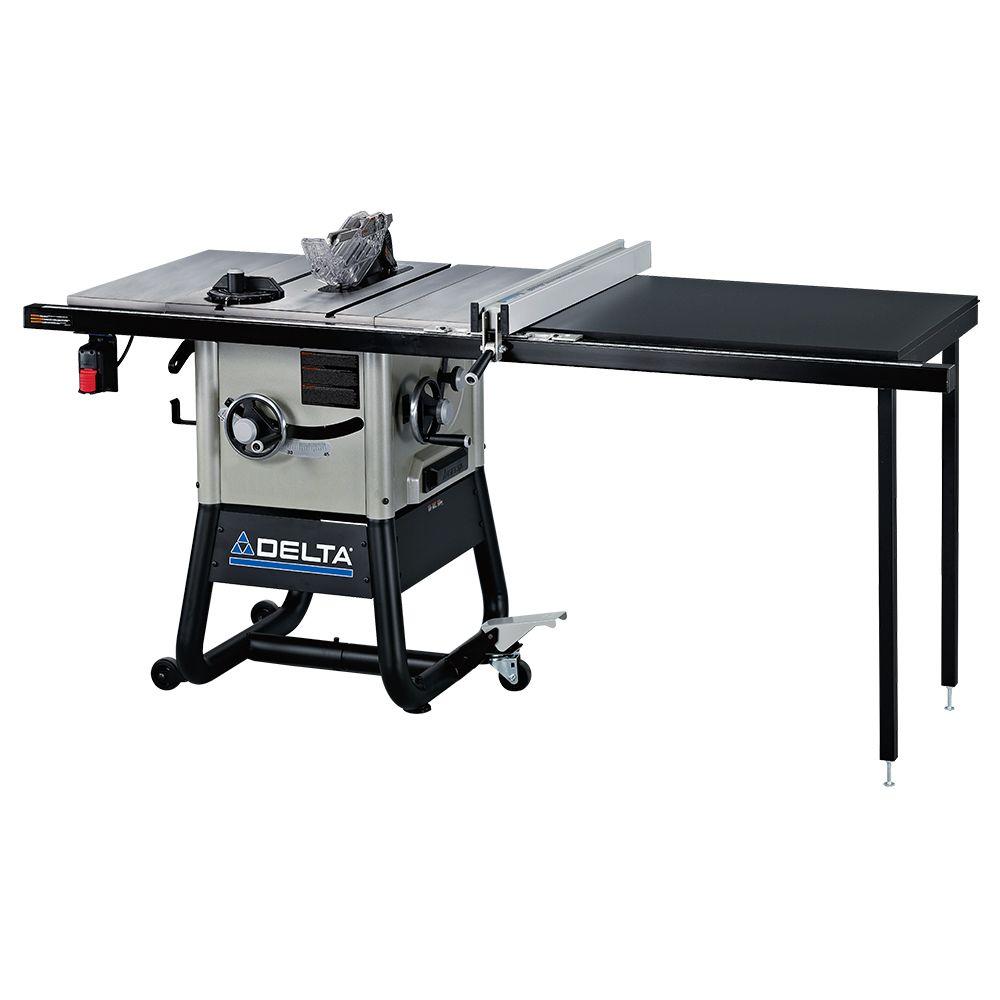 15 Amp 10 In Left Tilt 52 In Contractor Table Saw With Cast Iron Wings