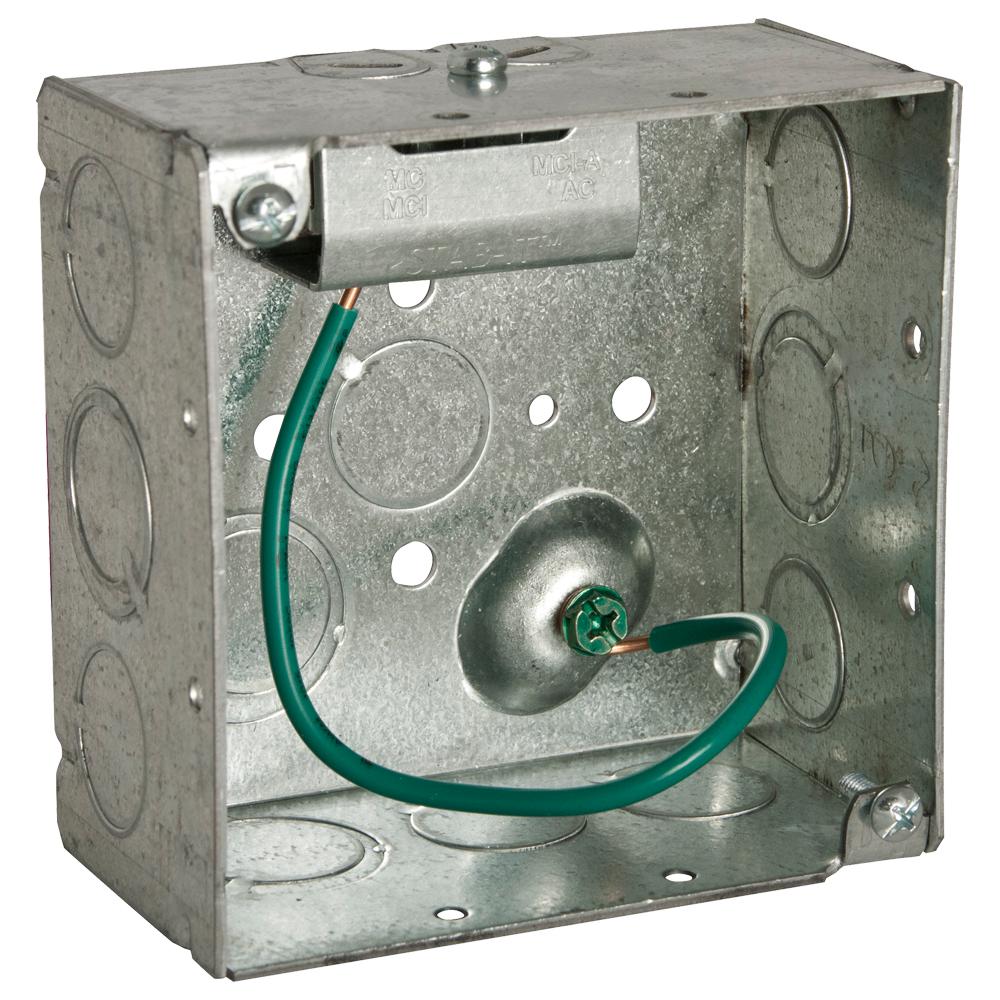RACO Stab-It 4 inch Metal Square Electrical Box (25-Pack) by RACO
