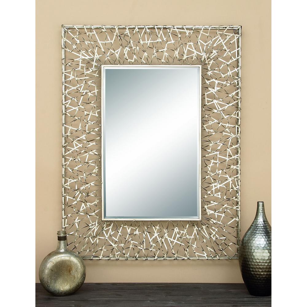 Contemporary 42 In X 32 Ribbon Framed Mirror