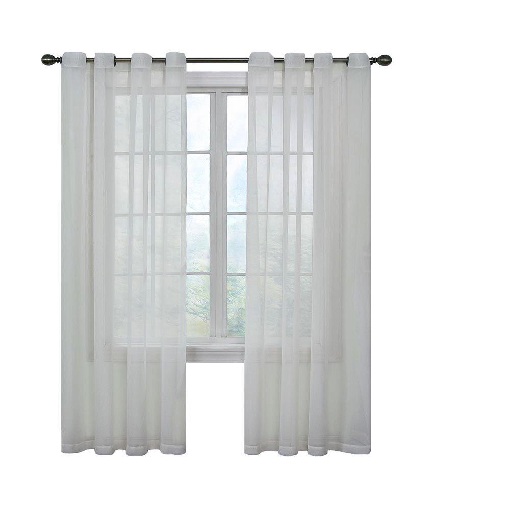 Curtain Fresh Arm And Hammer Odor Neutralizing Grommet Latte Sheer Arm And Hammer Odor Neutralizing Grommet White Sheer Curtain Panel 108 In Length