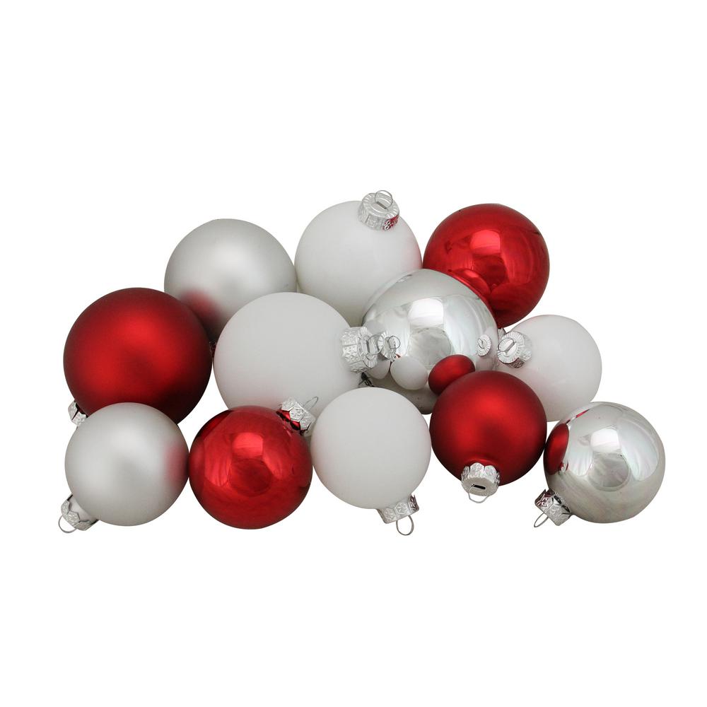 christmas balls red and white