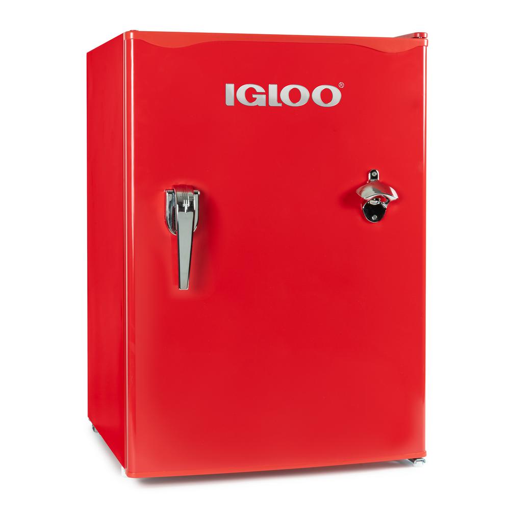 UPC 082677730060 product image for IGLOO 2.6 cu. ft. Classic Mini Fridge Freezer with Chrome Handle and Bottle Open | upcitemdb.com