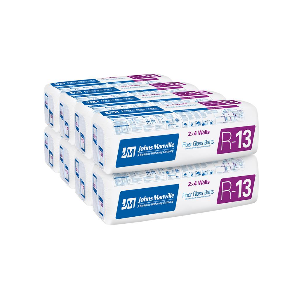 Johns Manville R13 Unfaced Fiberglass Insulation Batt 23 in. x 93 in