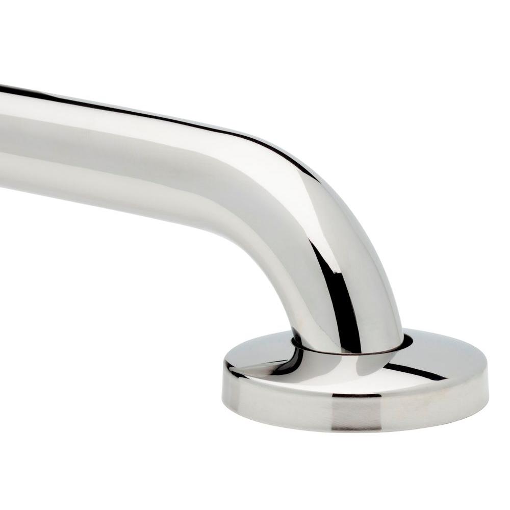 No Drilling Required 24 in. x 11/4 in. Grab Bar in Polished Stainless