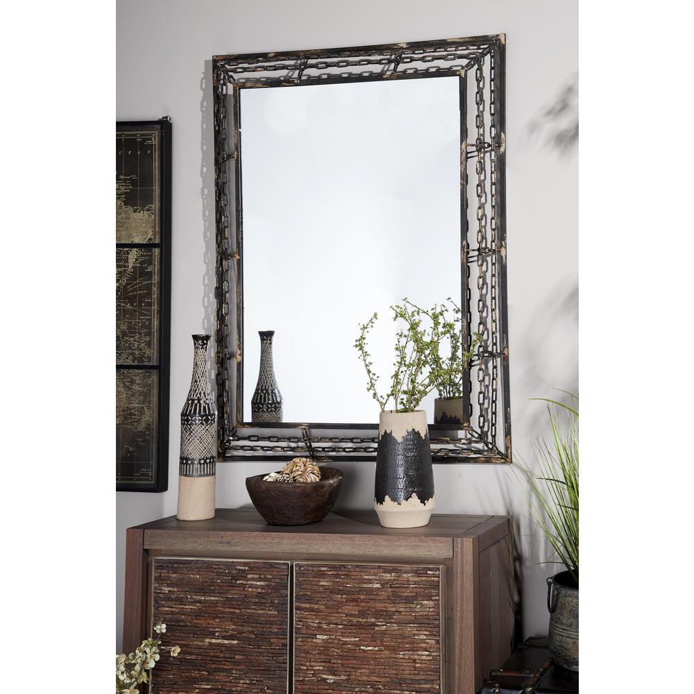 Litton Lane Rectangular Distressed Gray Wall Mirror 35474 The Home Litton Lane Rectangular Distressed Gray Wall Mirror