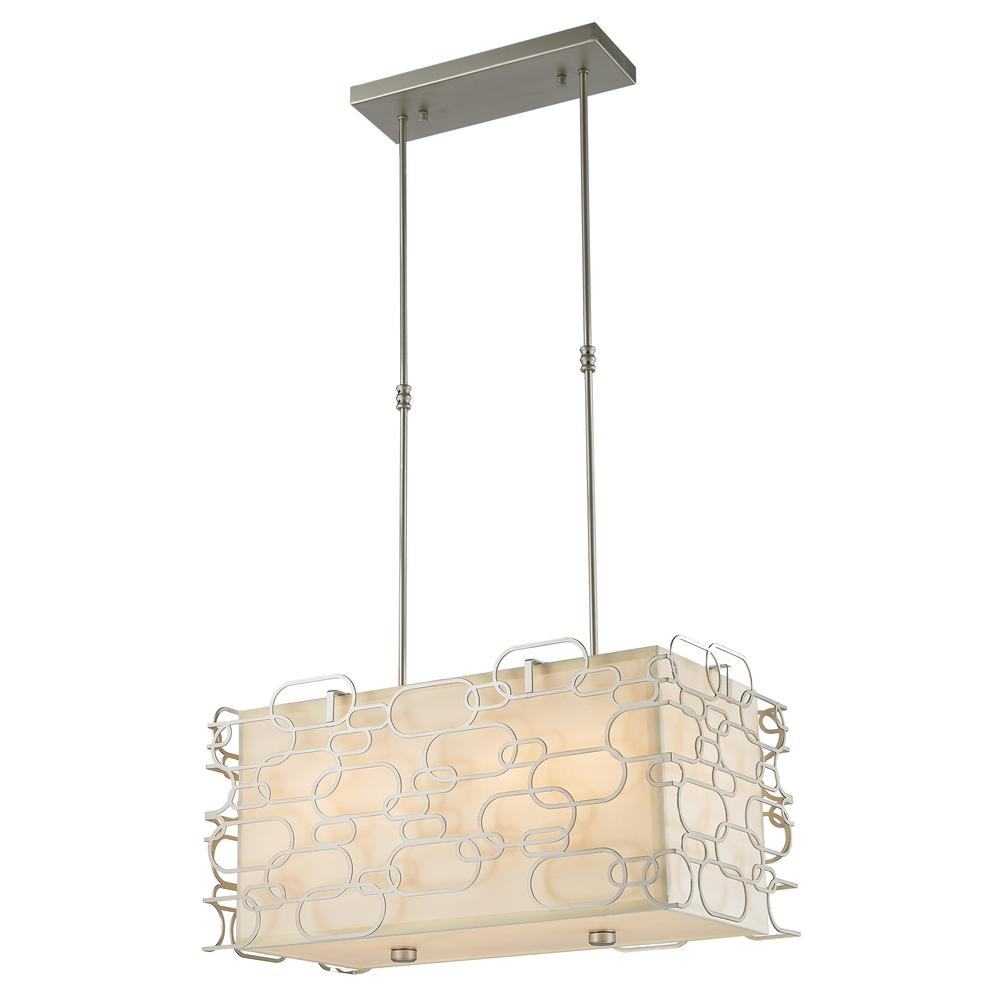 Linear Mid Century Modern Pendant Lights Lighting The Home Depot Montauk 8 Light Matte Nickel Pendant