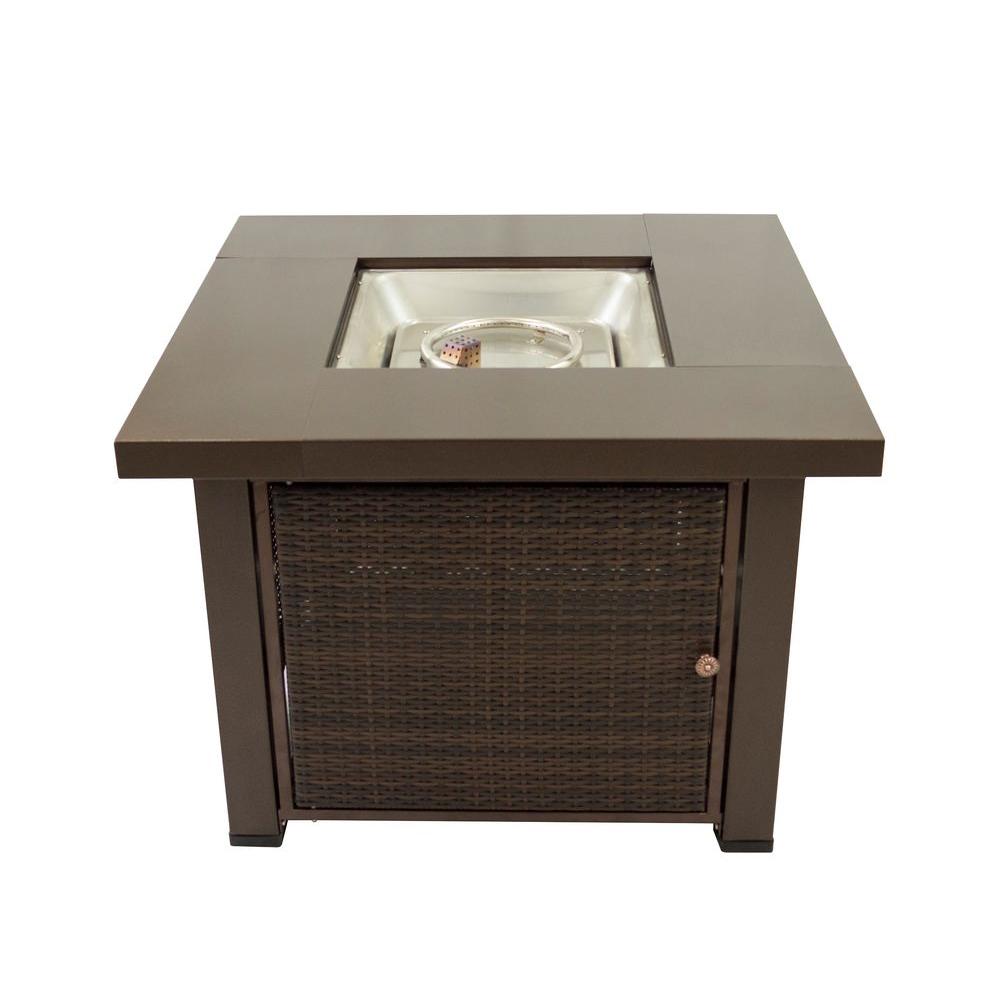 Pleasant Hearth Rio 38 In X 29 In Square Wicker And Steel