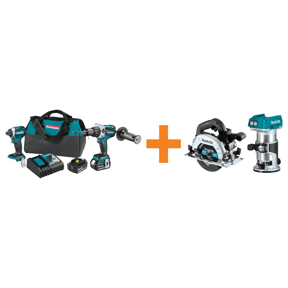 Makita 18 Volt Lxt Brushless 2 Piece Combo Kit With Bonus 18