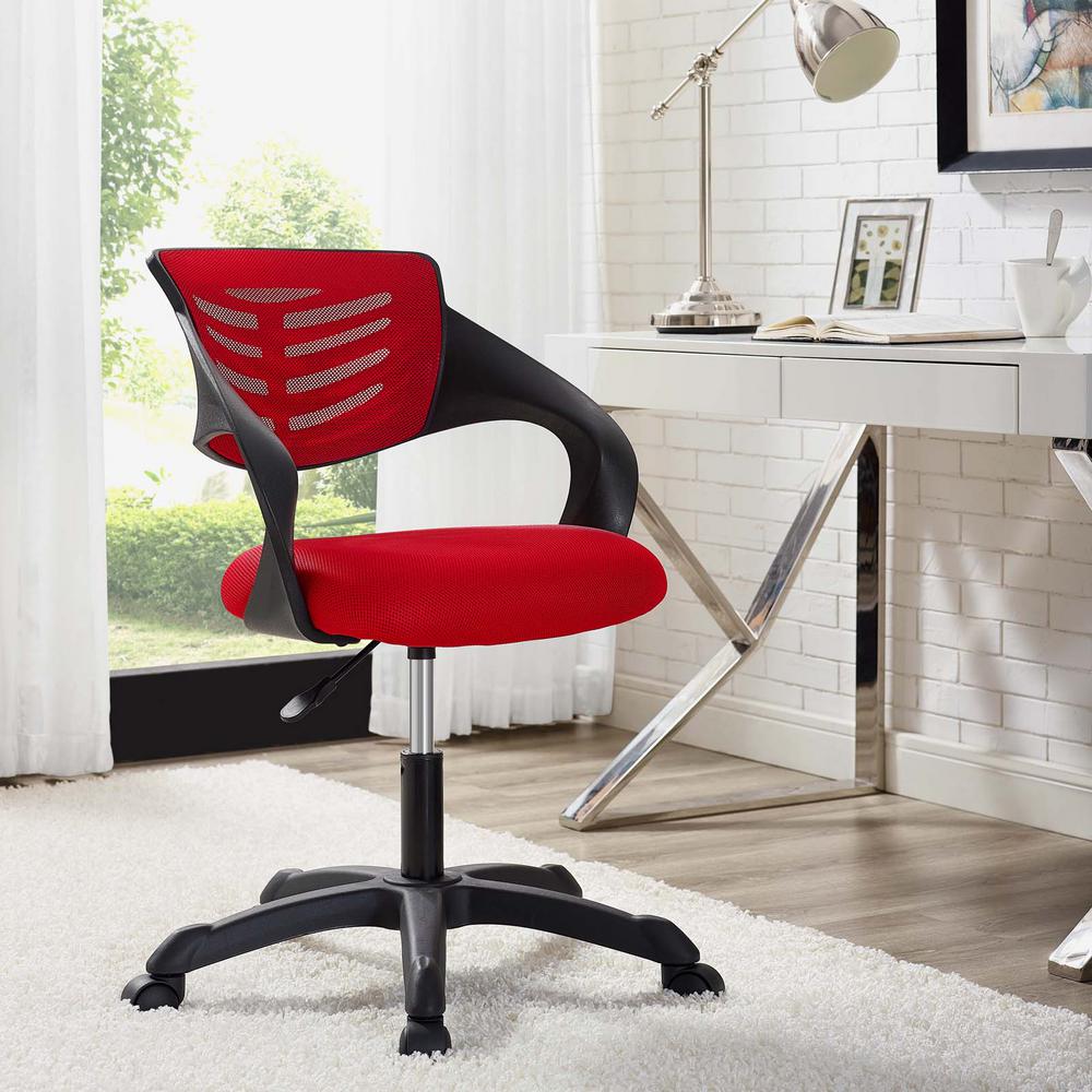 Modway Thrive Mesh Office Chair In Red Eei 3041 The Home Depot Modway Thrive Mesh Office Chair In Red