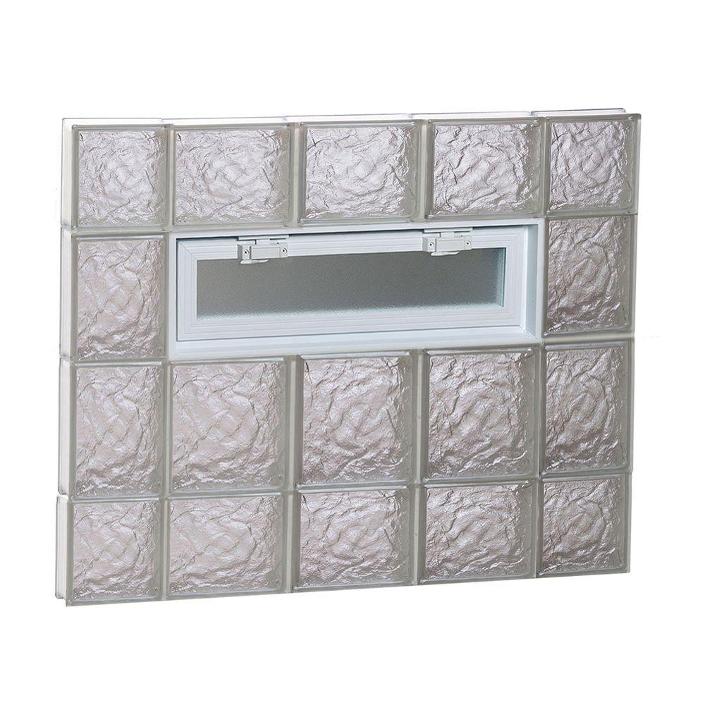 Clearly Secure 34.75 in. x 27 in. x 3.125 in. Frameless Ice Pattern