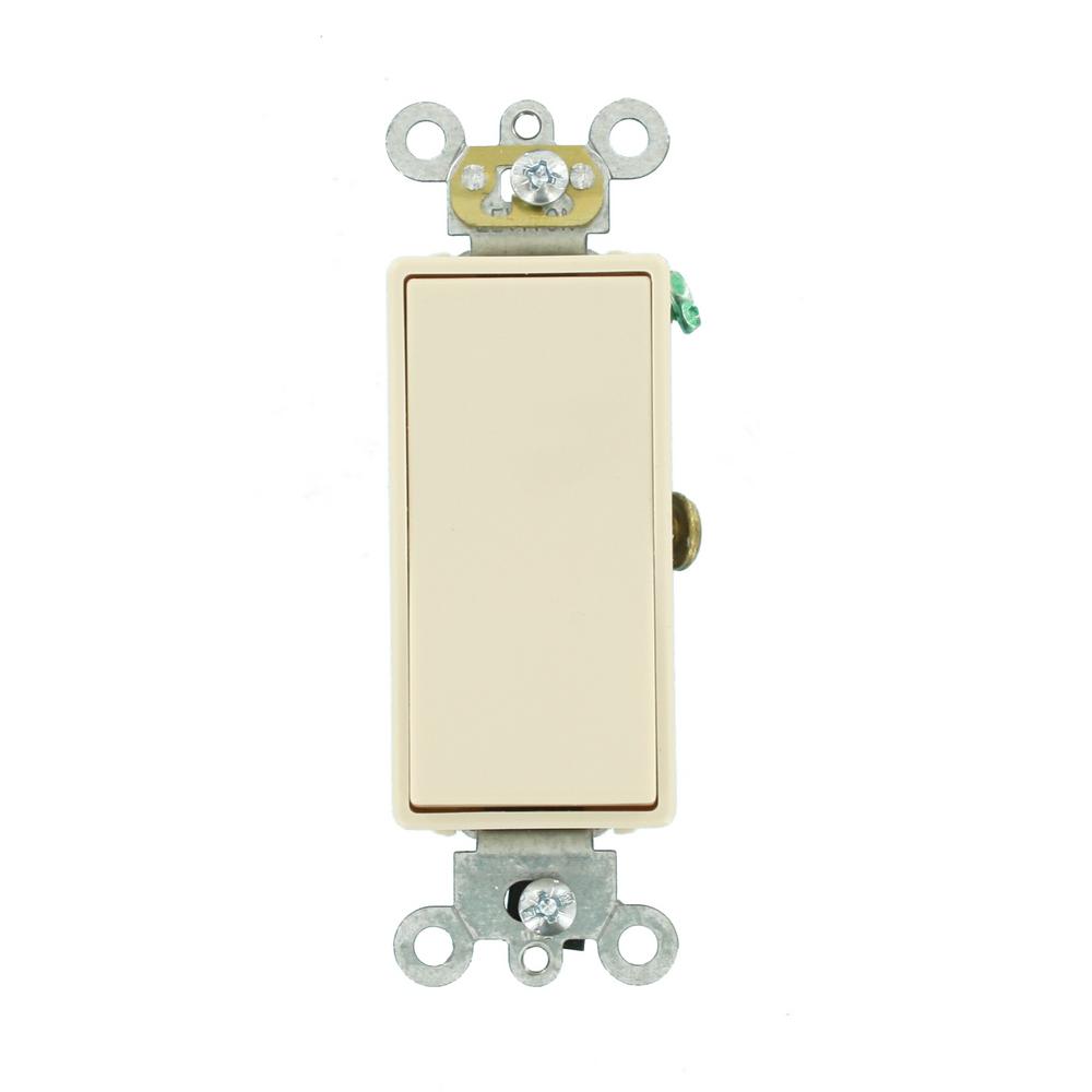 Leviton 20 Amp Decora Plus Single Pole Switch, Light Almond-R66-05621 ...