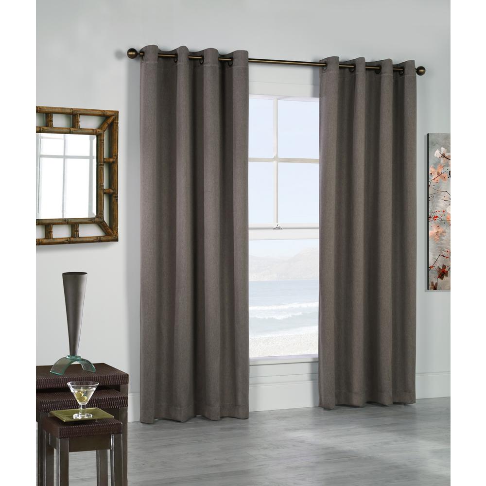 Indoor Fabric Curtains D Window Treatments The Home Depot Belize Alloy Grey Grommet Panel Woven Blackout With Silver Clear Finish 104 In X