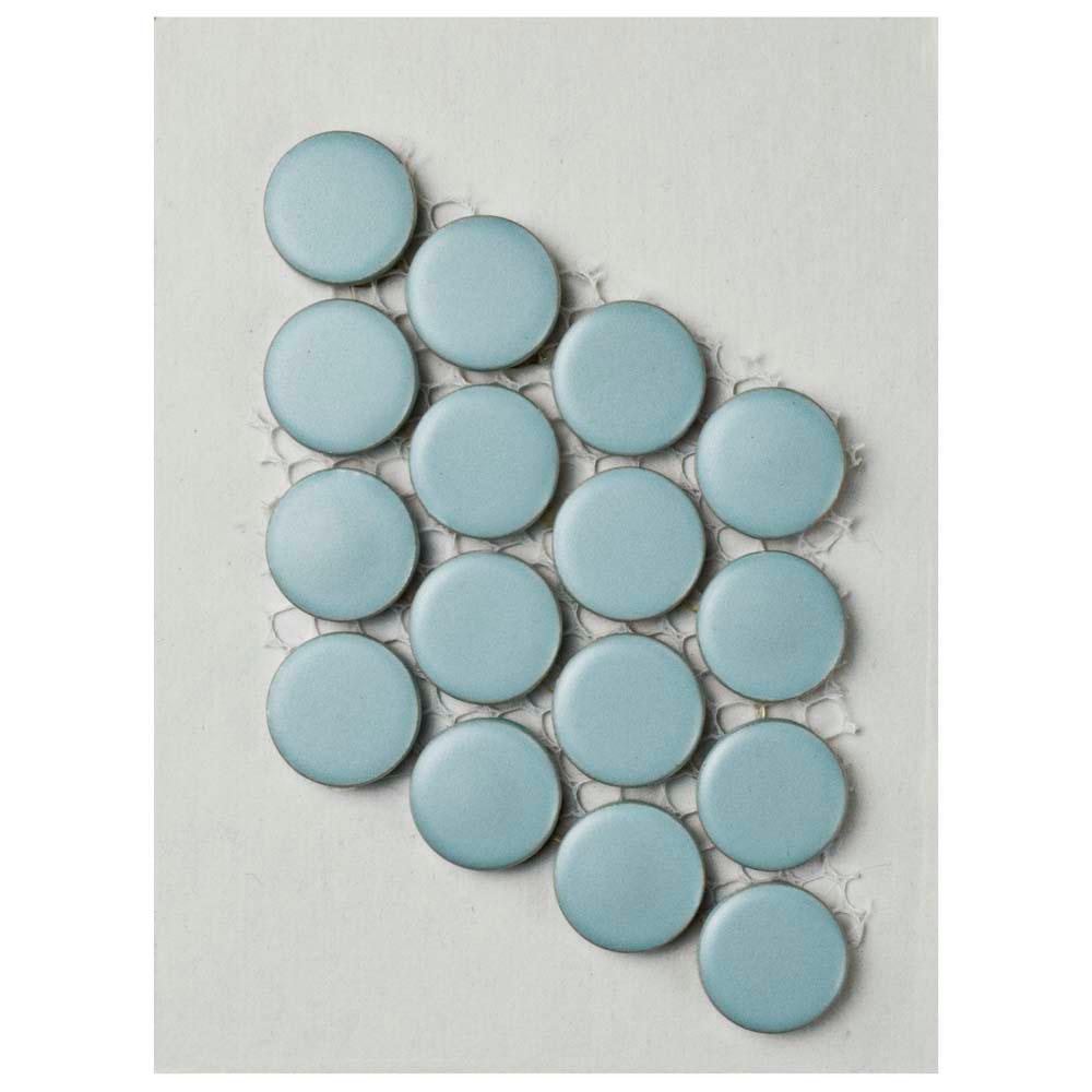 Merola Tile Metro Penny Matte Light Blue Porcelain Mosaic 3 Metro Penny Matte Light Blue Porcelain Mosaic Tile 3 In X 4 Sample
