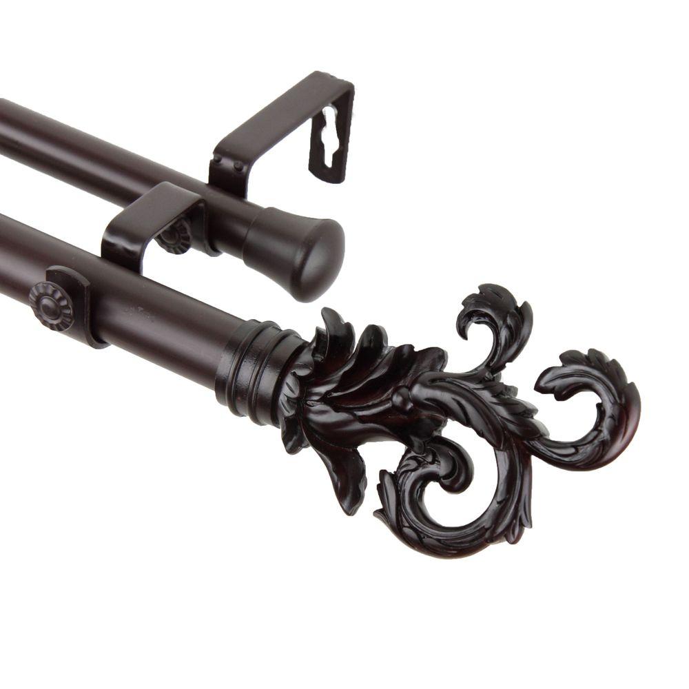Rod Desyne 66 In 120 1 Plume Double Curtain Set 120 In 1 Plume Double Curtain Rod Set Gany