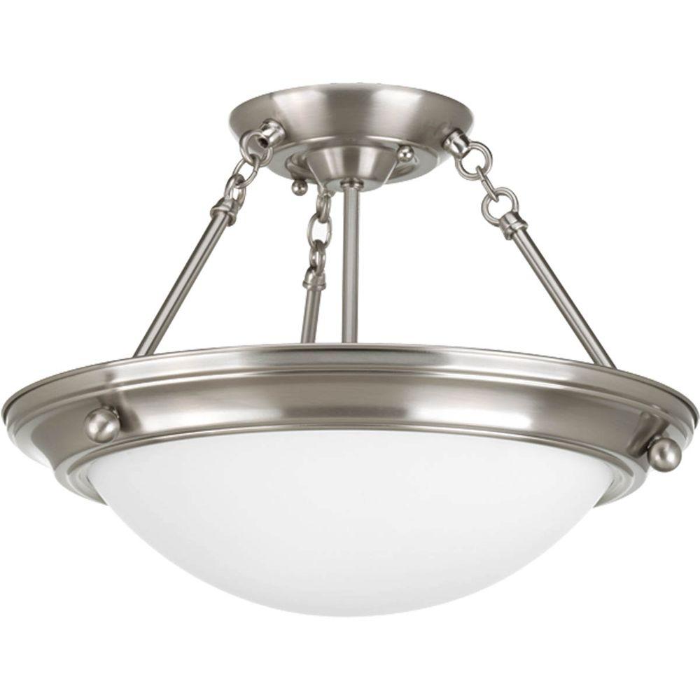 Clearance Semi Flushmount Lights Lighting The Home Depot Eclipse 2 Light Brushed Nickel Semi Flushmount