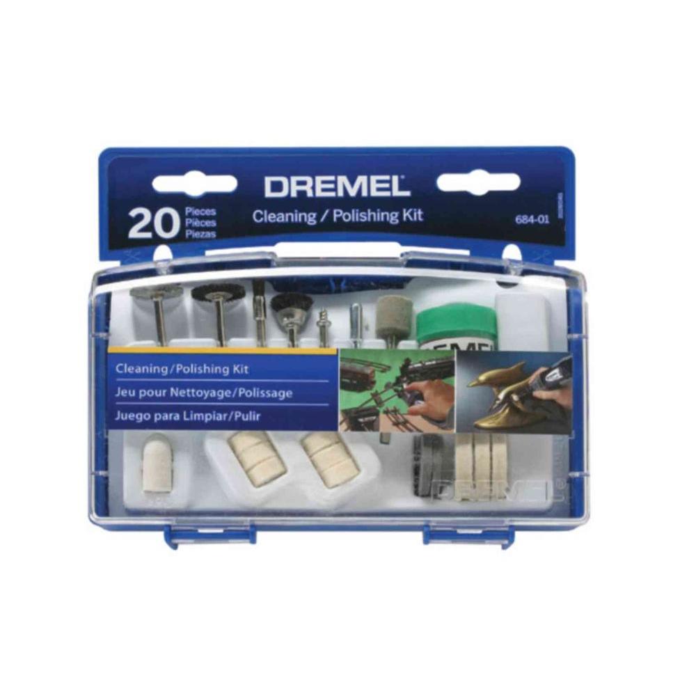 Dremel Rotary Tool Cleaning Polishing Accessory Set 20 Piece 5000684 01 The Home Depot