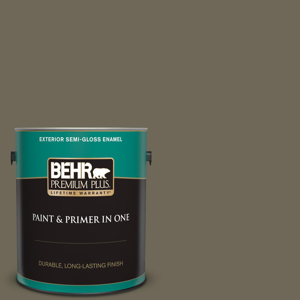 BEHR PREMIUM PLUS 1 gal. 770D6 Sandwashed Driftwood SemiGloss Enamel